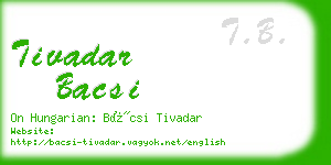 tivadar bacsi business card